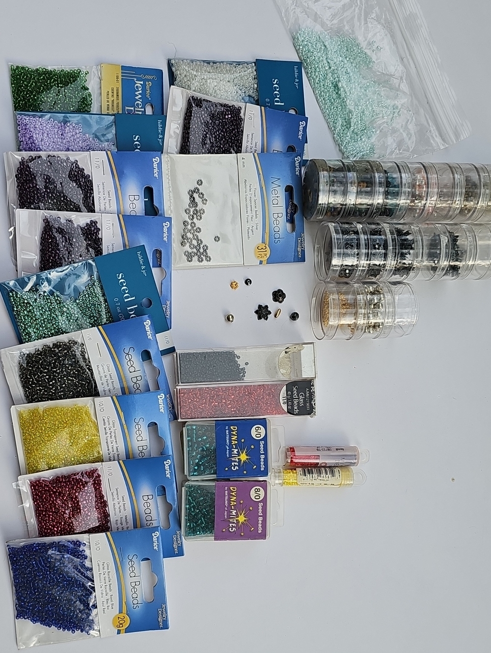 Decluttering Destaching Lot Of Crafting Beads Sealed And Opened Seed Glass Beads